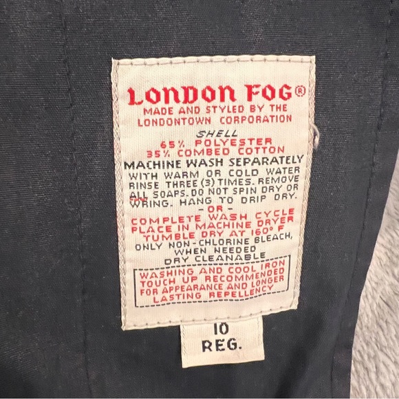 London Fog Women's Vintage Navy Maincoat Size 10 - Picture 4 of 14
